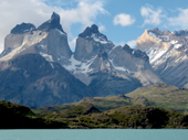 View of the Cuernos in Patagonia Chile