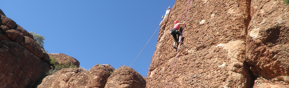 Climbers on rock face